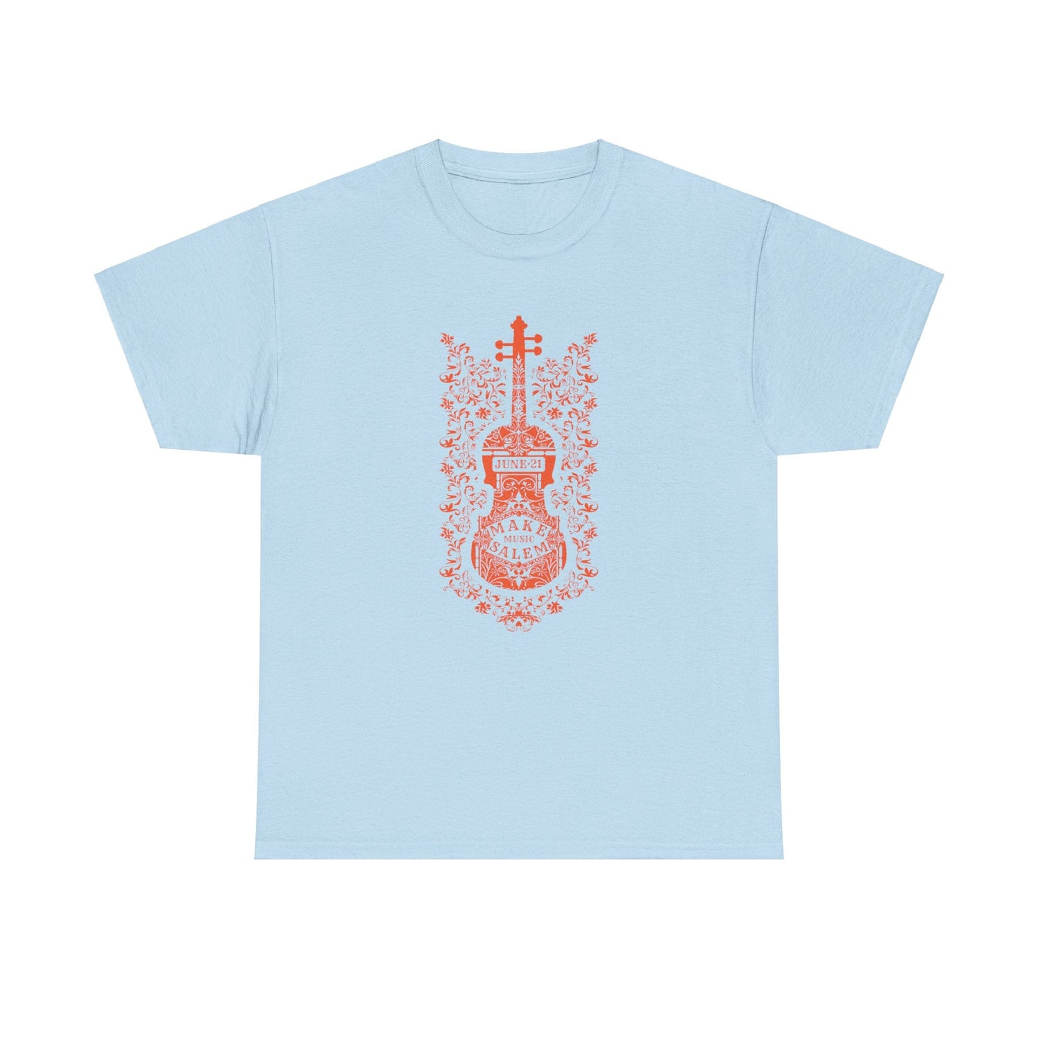 Make Music Salem Floral Violin T-Shirt T-Shirt Printify - RiverCity Rockstar Academy Music Store, Salem Keizer Oregon