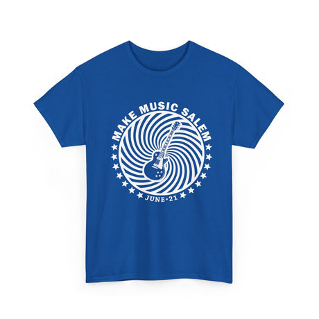 Make Music Salem Guitar Spiral T-Shirt T-Shirt Printify - RiverCity Rockstar Academy Music Store, Salem Keizer Oregon