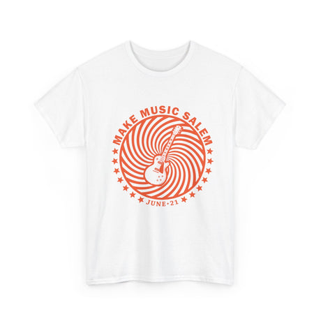 Make Music Day Salem Spiral Guitar Orange Logo T-Shirt T-Shirt Printify - RiverCity Rockstar Academy Music Store, Salem Keizer Oregon