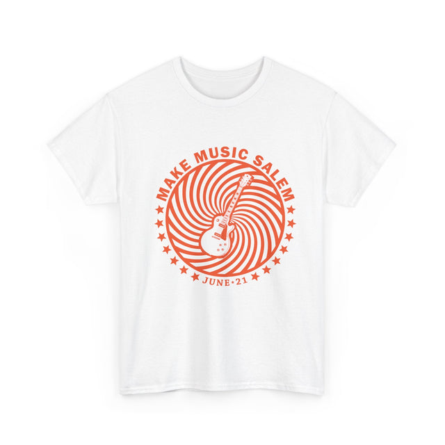 Make Music Day Salem Spiral Guitar Orange Logo T-Shirt T-Shirt Printify - RiverCity Rockstar Academy Music Store, Salem Keizer Oregon