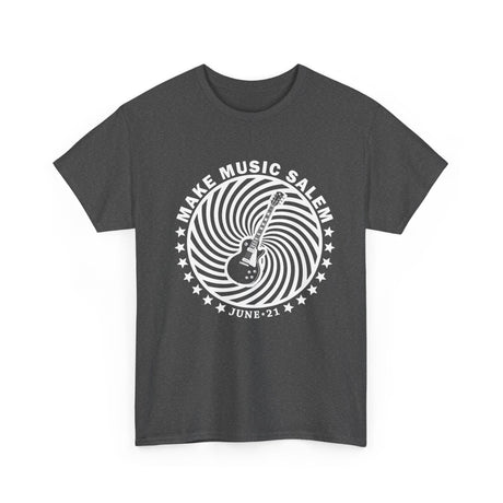 Make Music Salem Guitar Spiral T-Shirt T-Shirt Printify - RiverCity Rockstar Academy Music Store, Salem Keizer Oregon