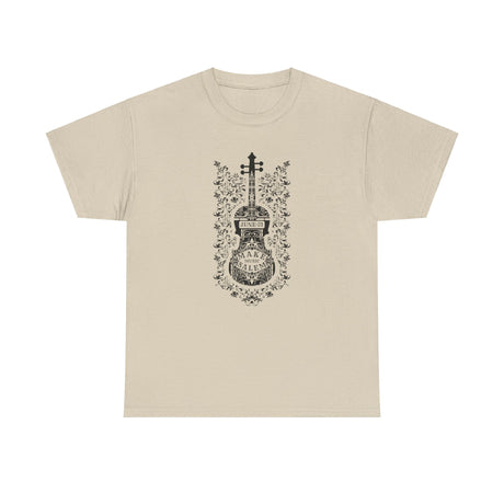 Make Music Day Salem Floral Violin Black Logo T-Shirt T-Shirt Printify - RiverCity Rockstar Academy Music Store, Salem Keizer Oregon