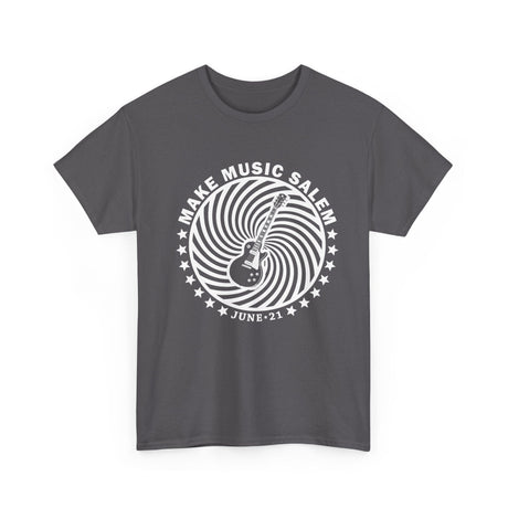 Make Music Salem Guitar Spiral T-Shirt T-Shirt Printify - RiverCity Rockstar Academy Music Store, Salem Keizer Oregon