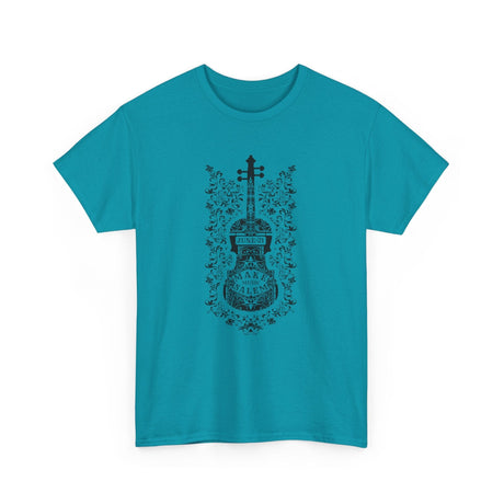 Make Music Day Salem Floral Violin Black Logo T-Shirt T-Shirt Printify - RiverCity Rockstar Academy Music Store, Salem Keizer Oregon