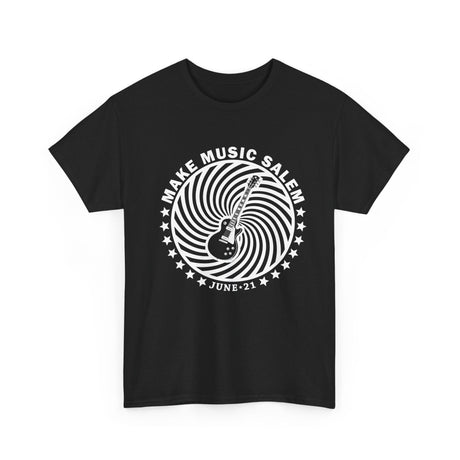 Make Music Salem Guitar Spiral T-Shirt T-Shirt Printify - RiverCity Rockstar Academy Music Store, Salem Keizer Oregon
