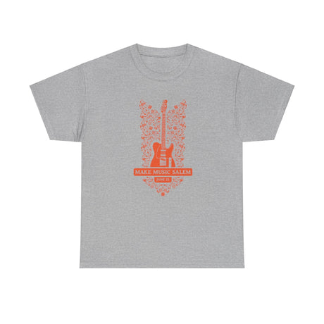 Make Music Salem Floral Guitar T-Shirt T-Shirt Printify - RiverCity Rockstar Academy Music Store, Salem Keizer Oregon