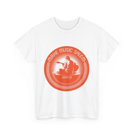 Make Music Day Salem Guitar Guy Orange Logo T-Shirt T-Shirt Printify - RiverCity Rockstar Academy Music Store, Salem Keizer Oregon
