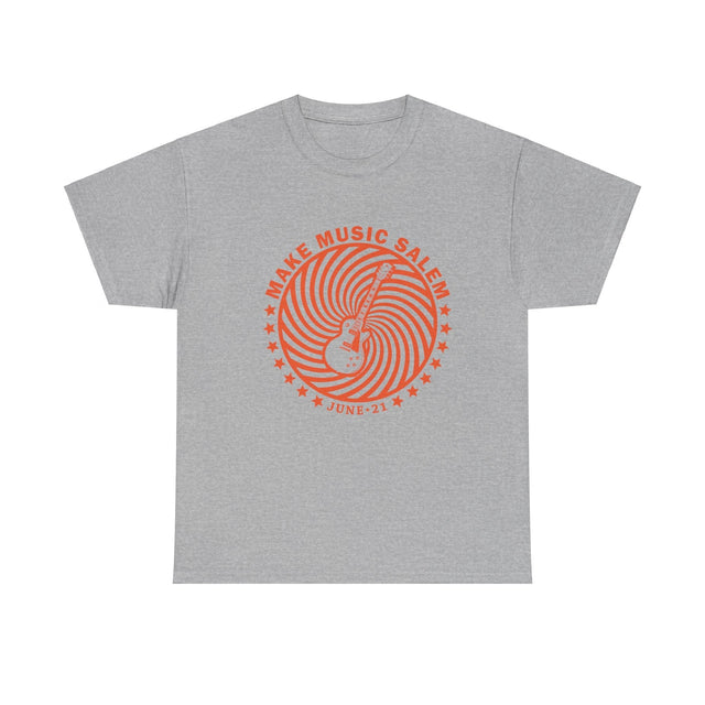 Make Music Day Salem Spiral Guitar Orange Logo T-Shirt T-Shirt Printify - RiverCity Rockstar Academy Music Store, Salem Keizer Oregon