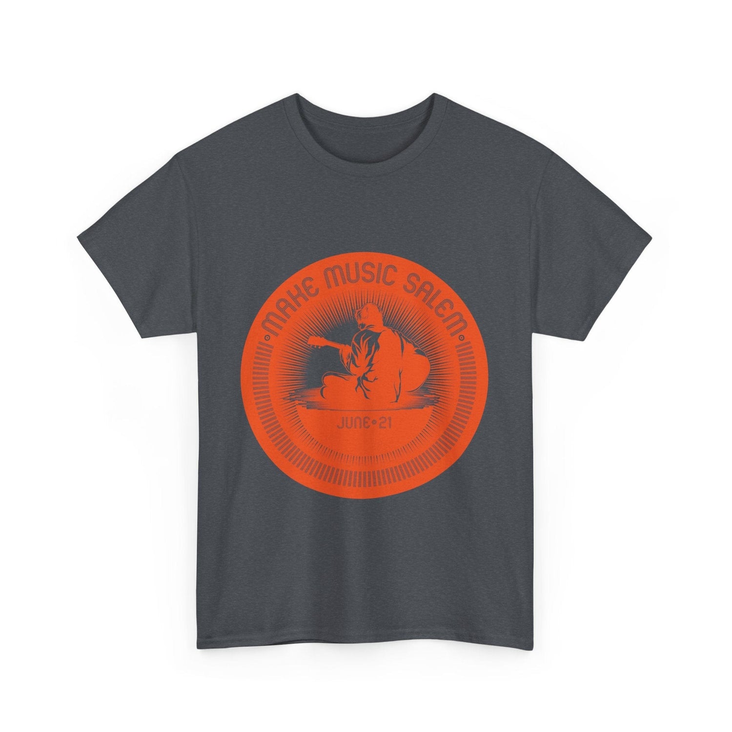 Make Music Day Salem Guitar Guy Orange Logo T-Shirt T-Shirt Printify - RiverCity Rockstar Academy Music Store, Salem Keizer Oregon