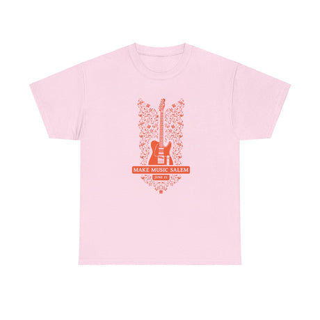 Make Music Salem Floral Guitar T-Shirt T-Shirt Printify - RiverCity Rockstar Academy Music Store, Salem Keizer Oregon