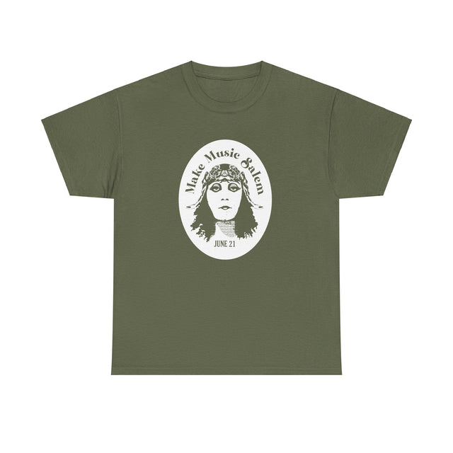 Make Music Day Salem Elsinore Girl White Logo T-Shirt T-Shirt Printify - RiverCity Rockstar Academy Music Store, Salem Keizer Oregon