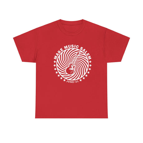 Make Music Salem Guitar Spiral T-Shirt T-Shirt Printify - RiverCity Rockstar Academy Music Store, Salem Keizer Oregon