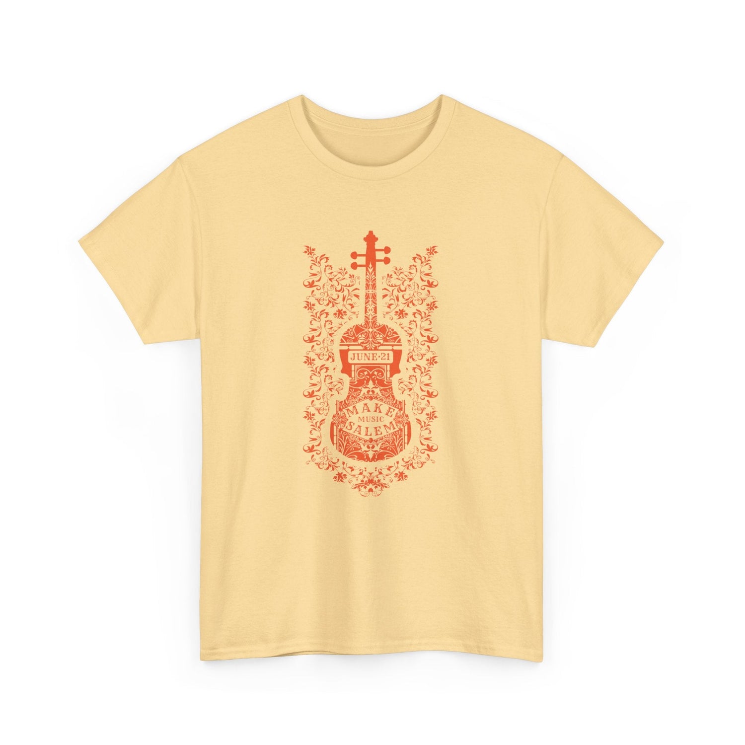 Make Music Salem Floral Violin T-Shirt T-Shirt Printify - RiverCity Rockstar Academy Music Store, Salem Keizer Oregon