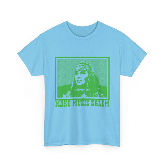 Make Music Day Salem Raquel Welch Green Logo T-Shirt T-Shirt Printify - RiverCity Rockstar Academy Music Store, Salem Keizer Oregon