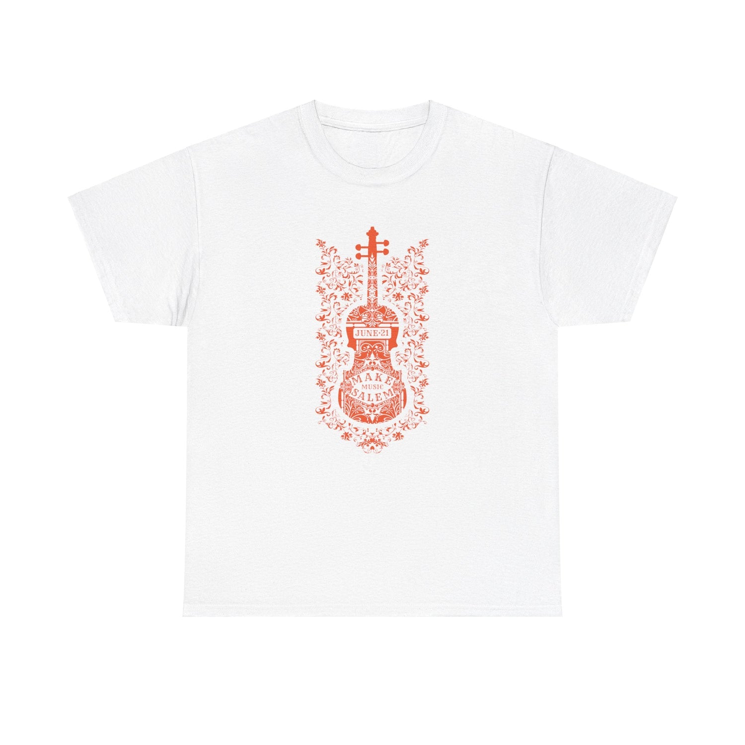 Make Music Salem Floral Violin T-Shirt T-Shirt Printify - RiverCity Rockstar Academy Music Store, Salem Keizer Oregon