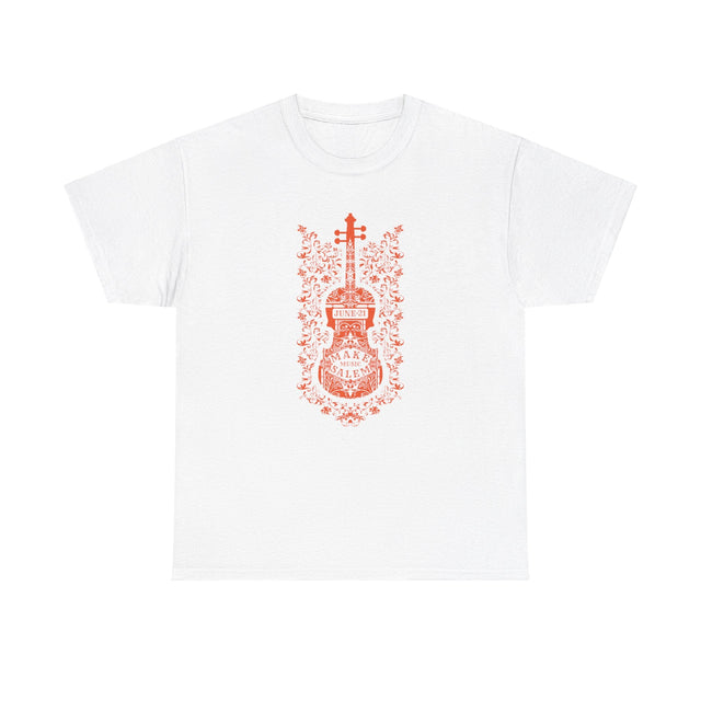 Make Music Salem Floral Violin T-Shirt T-Shirt Printify - RiverCity Rockstar Academy Music Store, Salem Keizer Oregon