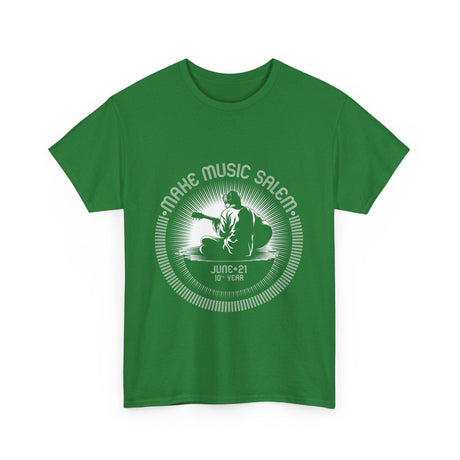 Make Music Day Salem Guitar Guy White Logo T-Shirt T-Shirt Printify - RiverCity Rockstar Academy Music Store, Salem Keizer Oregon