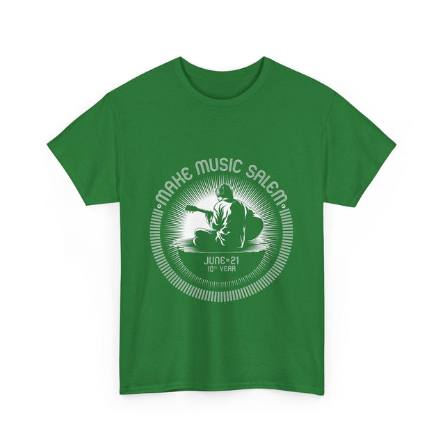 Make Music Day Salem Guitar Guy White Logo T-Shirt T-Shirt Printify - RiverCity Rockstar Academy Music Store, Salem Keizer Oregon