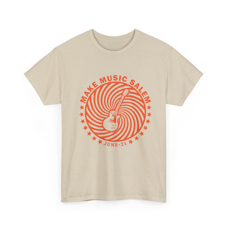Make Music Day Salem Spiral Guitar Orange Logo T-Shirt T-Shirt Printify - RiverCity Rockstar Academy Music Store, Salem Keizer Oregon