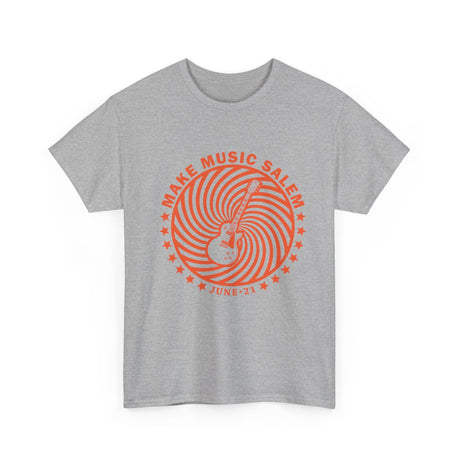 Make Music Day Salem Spiral Guitar Orange Logo T-Shirt T-Shirt Printify - RiverCity Rockstar Academy Music Store, Salem Keizer Oregon
