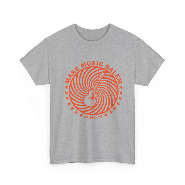 Make Music Day Salem Spiral Guitar Orange Logo T-Shirt T-Shirt Printify - RiverCity Rockstar Academy Music Store, Salem Keizer Oregon