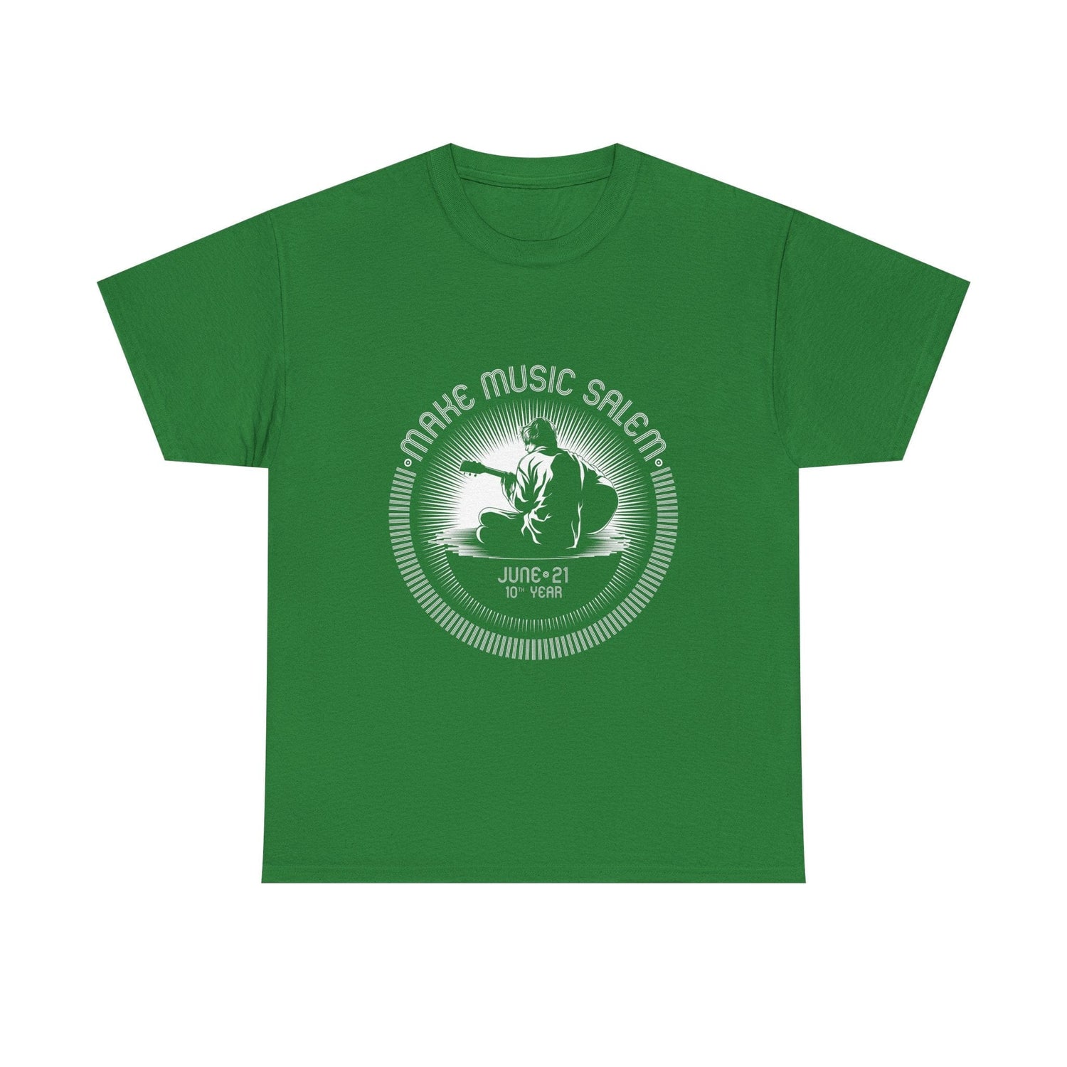 Make Music Day Salem Guitar Guy White Logo T-Shirt T-Shirt Printify - RiverCity Rockstar Academy Music Store, Salem Keizer Oregon