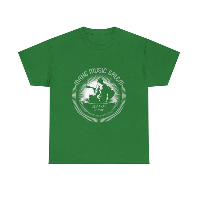 Make Music Day Salem Guitar Guy White Logo T-Shirt T-Shirt Printify - RiverCity Rockstar Academy Music Store, Salem Keizer Oregon
