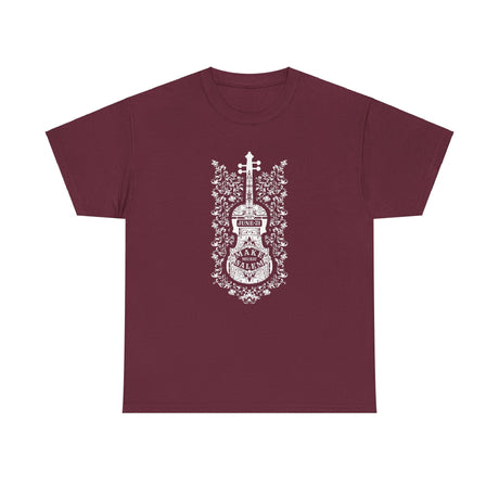 Make Music Day Salem Floral Violin White Logo T-Shirt T-Shirt Printify - RiverCity Rockstar Academy Music Store, Salem Keizer Oregon