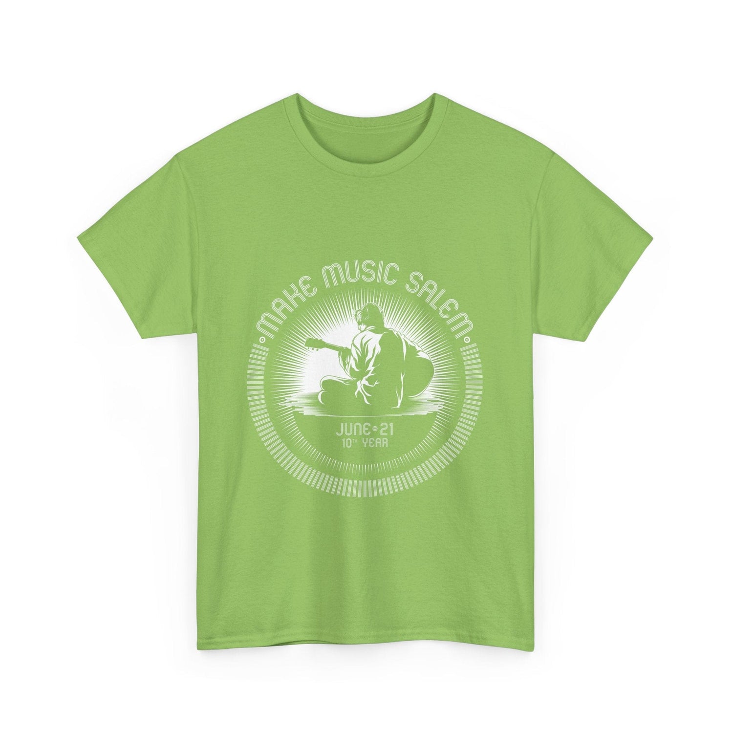 Make Music Day Salem Guitar Guy White Logo T-Shirt T-Shirt Printify - RiverCity Rockstar Academy Music Store, Salem Keizer Oregon
