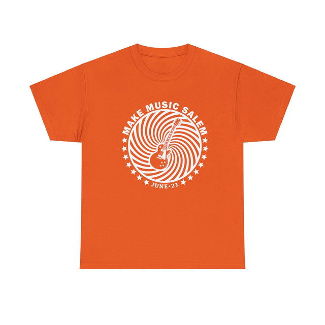Make Music Salem Guitar Spiral T-Shirt T-Shirt Printify - RiverCity Rockstar Academy Music Store, Salem Keizer Oregon