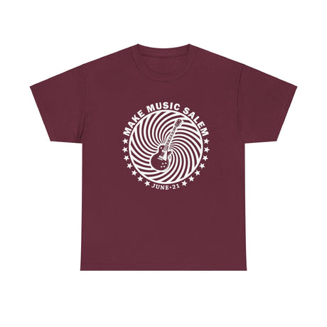 Make Music Salem Guitar Spiral T-Shirt T-Shirt Printify - RiverCity Rockstar Academy Music Store, Salem Keizer Oregon