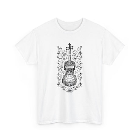 Make Music Day Salem Floral Violin Black Logo T-Shirt T-Shirt Printify - RiverCity Rockstar Academy Music Store, Salem Keizer Oregon