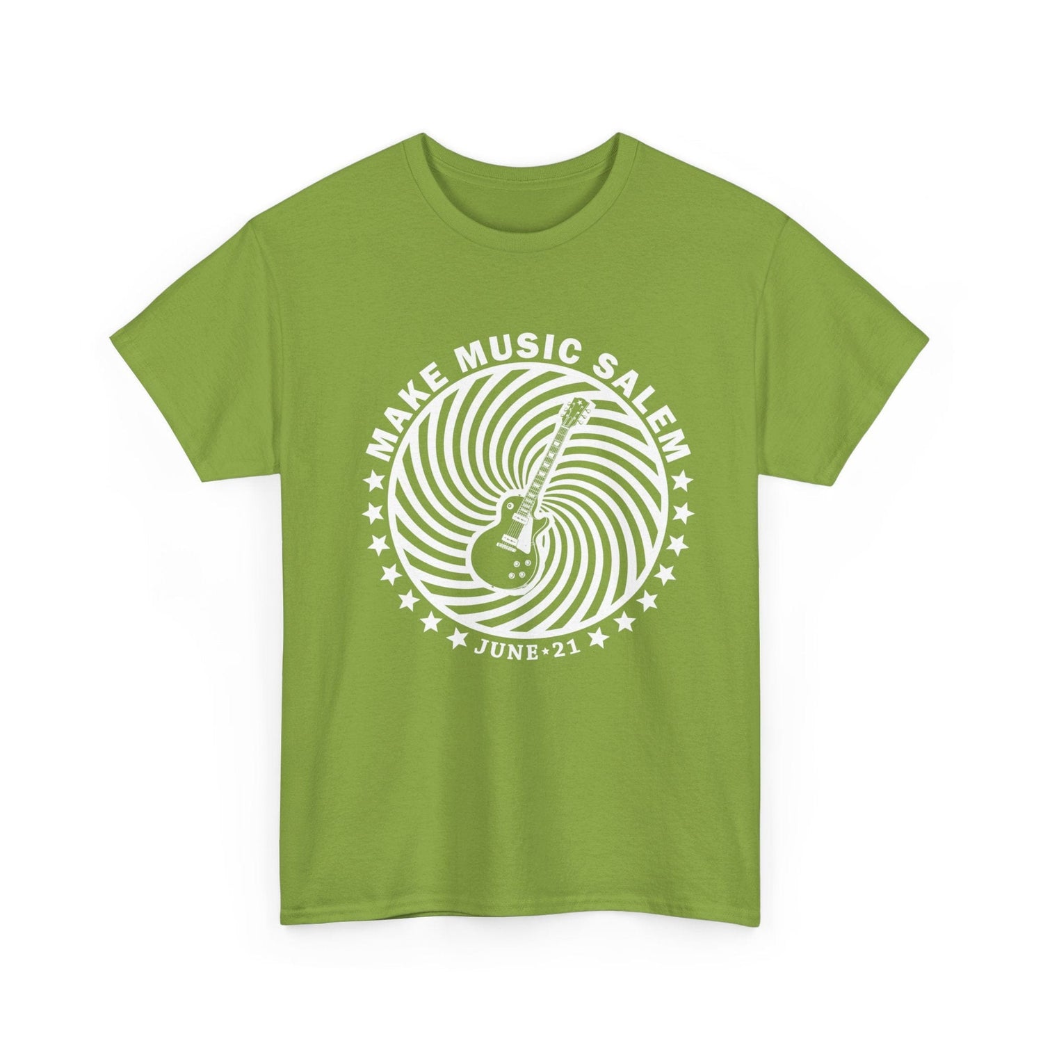 Make Music Salem Guitar Spiral T-Shirt T-Shirt Printify - RiverCity Rockstar Academy Music Store, Salem Keizer Oregon