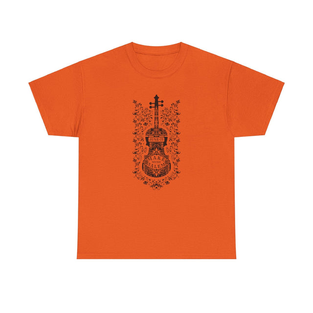 Make Music Day Salem Floral Violin Black Logo T-Shirt T-Shirt Printify - RiverCity Rockstar Academy Music Store, Salem Keizer Oregon