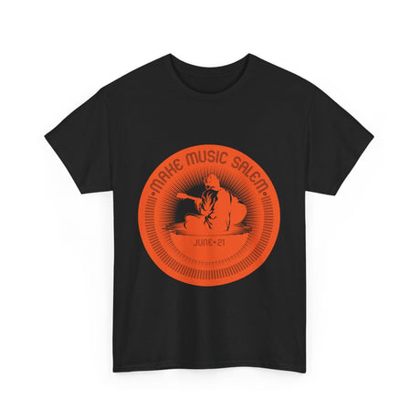 Make Music Day Salem Guitar Guy Orange Logo T-Shirt T-Shirt Printify - RiverCity Rockstar Academy Music Store, Salem Keizer Oregon