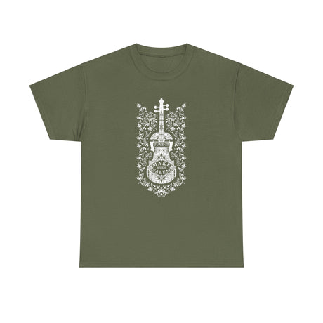 Make Music Day Salem Floral Violin White Logo T-Shirt T-Shirt Printify - RiverCity Rockstar Academy Music Store, Salem Keizer Oregon