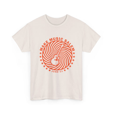 Make Music Day Salem Spiral Guitar Orange Logo T-Shirt T-Shirt Printify - RiverCity Rockstar Academy Music Store, Salem Keizer Oregon