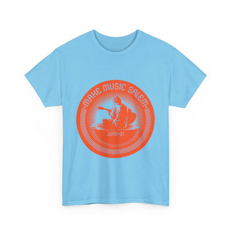 Make Music Day Salem Guitar Guy Orange Logo T-Shirt T-Shirt Printify - RiverCity Rockstar Academy Music Store, Salem Keizer Oregon
