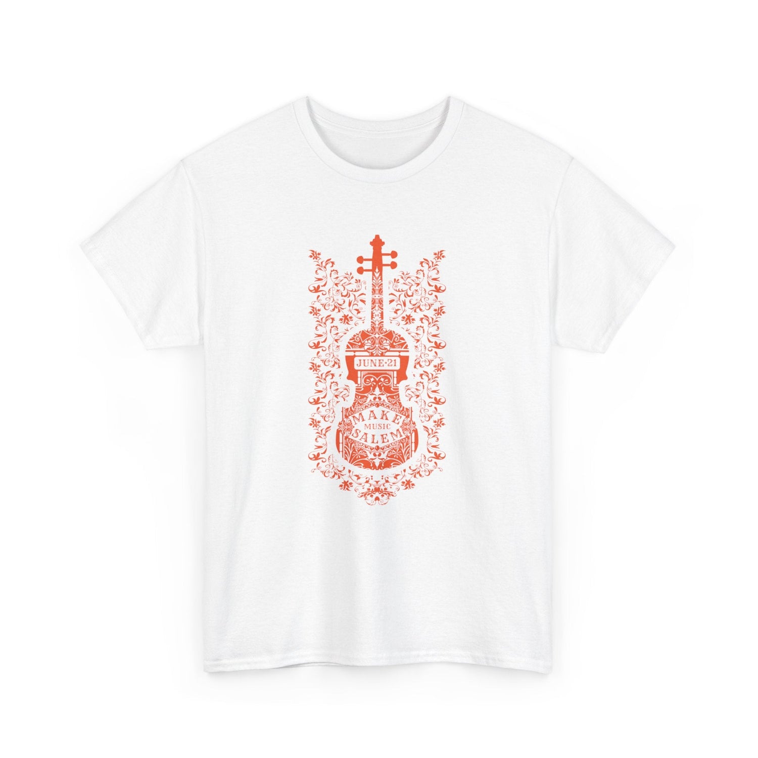 Make Music Salem Floral Violin T-Shirt T-Shirt Printify - RiverCity Rockstar Academy Music Store, Salem Keizer Oregon