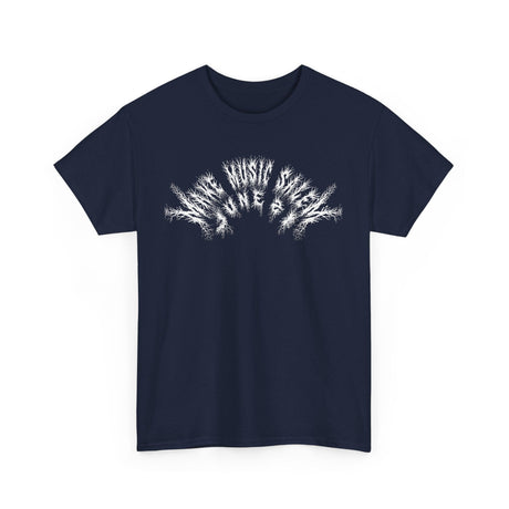 Detailed image of the Make Music Day Salem Metal T-Shirt showcasing vibrant design, bold typography, and musical-themed artwork on a stylish black fabric, perfect for music enthusiasts