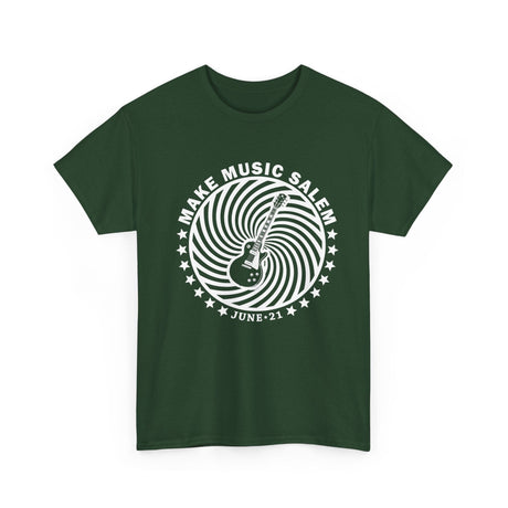 Make Music Salem Guitar Spiral T-Shirt T-Shirt Printify - RiverCity Rockstar Academy Music Store, Salem Keizer Oregon