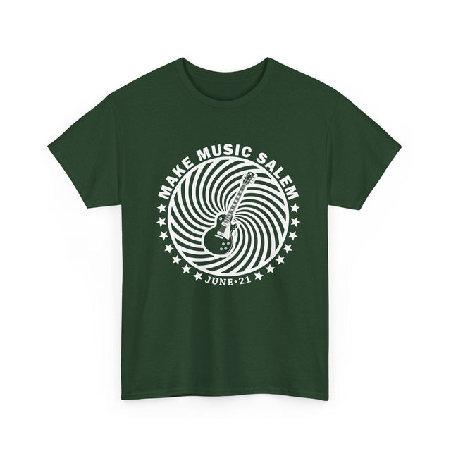 Make Music Salem Guitar Spiral T-Shirt T-Shirt Printify - RiverCity Rockstar Academy Music Store, Salem Keizer Oregon
