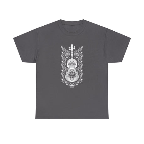 Make Music Day Salem Floral Violin White Logo T-Shirt T-Shirt Printify - RiverCity Rockstar Academy Music Store, Salem Keizer Oregon