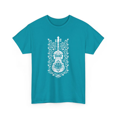 Make Music Day Salem Floral Violin White Logo T-Shirt T-Shirt Printify - RiverCity Rockstar Academy Music Store, Salem Keizer Oregon
