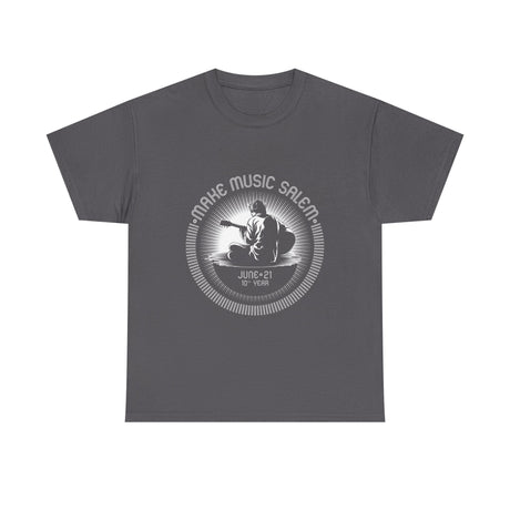 Make Music Day Salem Guitar Guy White Logo T-Shirt T-Shirt Printify - RiverCity Rockstar Academy Music Store, Salem Keizer Oregon