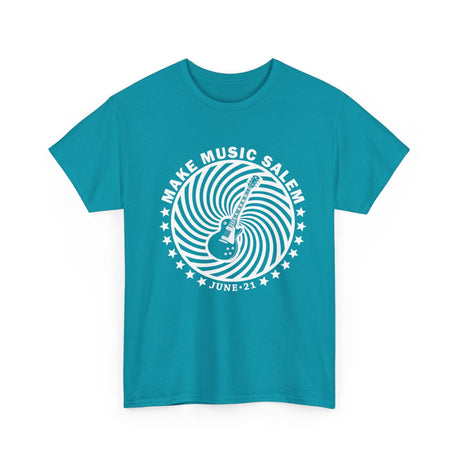 Make Music Salem Guitar Spiral T-Shirt T-Shirt Printify - RiverCity Rockstar Academy Music Store, Salem Keizer Oregon