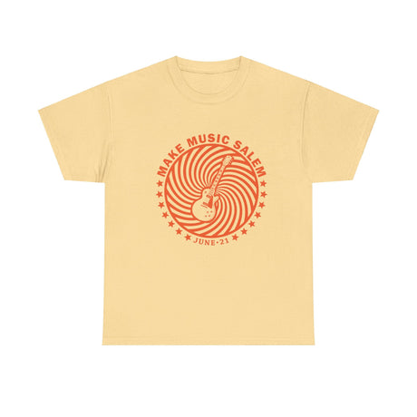 Make Music Day Salem Spiral Guitar Orange Logo T-Shirt T-Shirt Printify - RiverCity Rockstar Academy Music Store, Salem Keizer Oregon