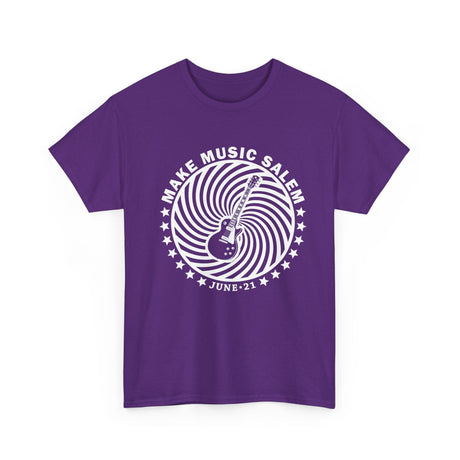 Make Music Salem Guitar Spiral T-Shirt T-Shirt Printify - RiverCity Rockstar Academy Music Store, Salem Keizer Oregon