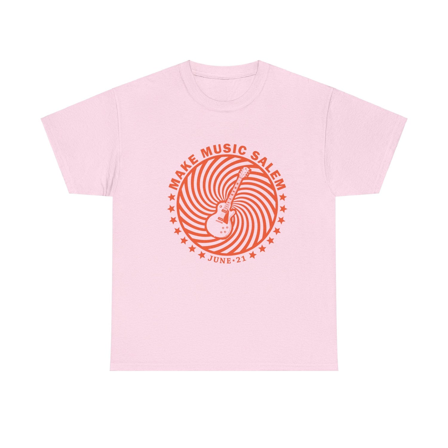 Make Music Day Salem Spiral Guitar Orange Logo T-Shirt T-Shirt Printify - RiverCity Rockstar Academy Music Store, Salem Keizer Oregon