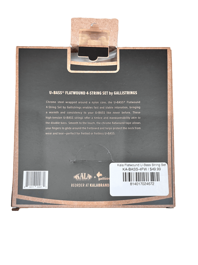 U-Bass Flatwound Strings Set, 4-String High-Tension Chrome/Nylon Bass Strings Kala Brand Music Co. - RiverCity Rockstar Academy Music Store, Salem Keizer Oregon